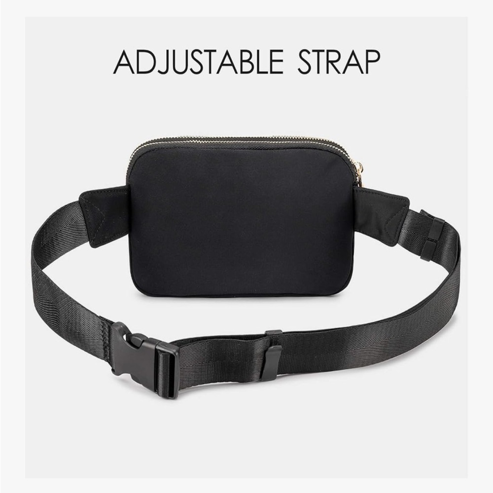 Pebbled Black Leather Crossbody Belt Bag - Picture 3 of 9